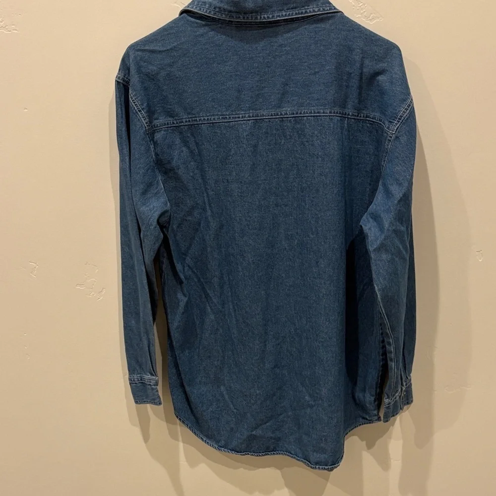Embroidered Denim Shirt with Patchwork - Picture 5 of 5